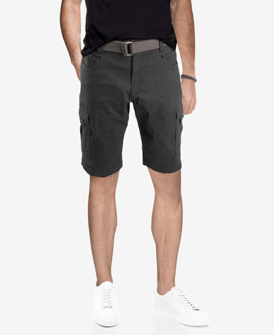 X-ray Men's Belted Stretch Twill Cargo Short In Light Gray