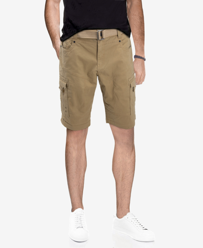 X-ray Men's Belted Stretch Twill Cargo Short In Khaki