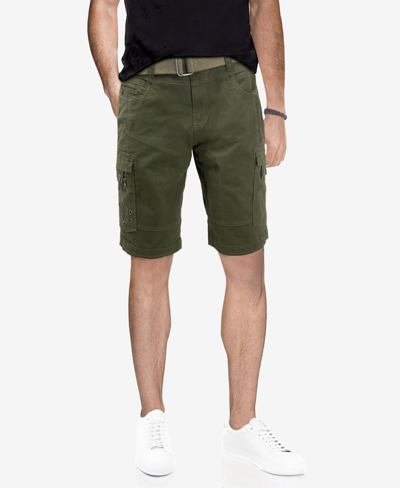 X-ray Men's Belted Stretch Twill Cargo Short In Olive
