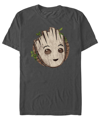 FIFTH SUN MEN'S MARVEL FILM I AM GROOT WOODEN BADGE SHORT SLEEVE T-SHIRT