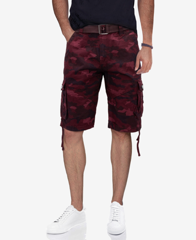 X-ray Men's 12.5-inch Inseam Cargo Shorts In Burgundy C