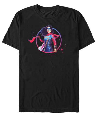 Fifth Sun Men's Marvel Likeness Ms. Marvel Hero Shot Short Sleeve T-shirt In Black