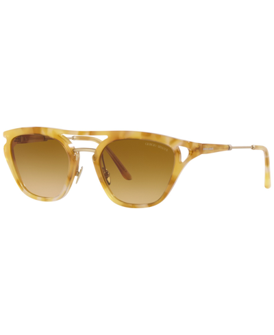 Giorgio Armani Tortoiseshell-effect Rounded Sunglasses In Yellow Tortoise,brown