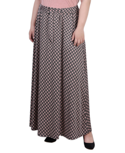 Ny Collection Plus Size Maxi Length Skirt In Mellow Rose Black