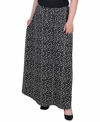 Ny Collection Petites Womens Polka Dot Belted Maxi Skirt In Nice Icemoon