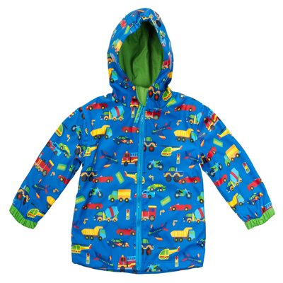 Stephen Joseph Big Boy Car Print Raincoat In Blue