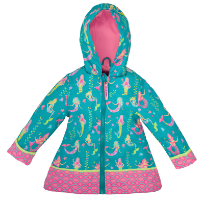 Stephen Joseph Kids' Toddler Girls All Over Print Raincoat In Teal