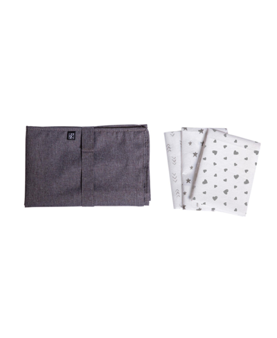 J L Childress Baby Boys Healthy Habits Changing Pad, 4 Piece Set In Gray