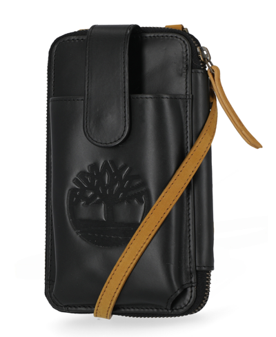 Timberland Rfid Leather Phone Crossbody Wallet Bag In Black