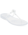 Karl Lagerfeld Wylda Womens Embellished Flip-flop Thong Sandals In Clear