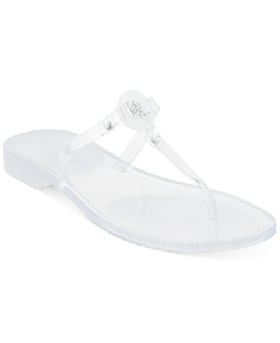 Karl Lagerfeld Wylda Womens Embellished Flip-flop Thong Sandals In Clear