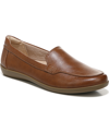 Lifestride Nina Womens Arch Support Faux Leather Slip-on Shoes In Walnut Brown Faux Leather