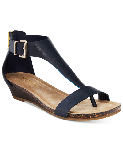 Kenneth Cole Reaction Women's Great Gal Wedge Sandals Women's Shoes In Navy
