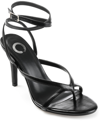 Journee Collection Waverlee Ankle Strap Thong Sandal In Black