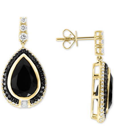 Effy Collection Effy Onyx & Diamond (1 Ct. T.w.) Drop Earrings In 14k Gold In K Yellow Gold