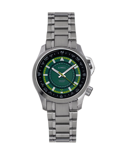 Axwell Vertigo Silver-tone Stainless Steel Bracelet Watch, 48mm In Green