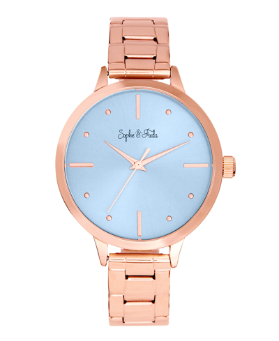 Sophie And Freda Milwaukee Silver-tone Or Gold-tone Or Rose Gold Stainless Steel Bracelet Watch, 38m In Rose Gold-tone/lavender
