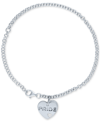 MACY'S DIAMOND ACCENT & RAINBOW ENAMEL PRIDE DOUBLE HEART CHARM BRACELET IN STERLING SILVER
