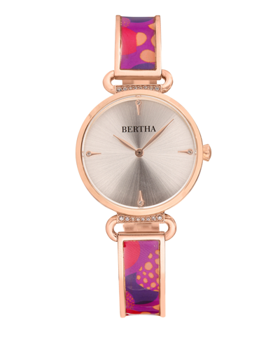 Bertha Katherine Enamel Designed Silver-tone Or Gold-tone Or Rose Gold Bracelet Watch, 33mm In Erin / Gold / Gold Tone / Rose / Rose Gold / Rose Gold Tone