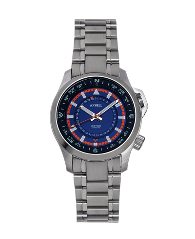Axwell Vertigo Silver-tone Stainless Steel Bracelet Watch, 48mm In Blue