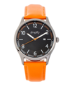 SIMPLIFY THE 6900 BLACK OR BLUE OR BROWN OR ORANGE GENUINE LEATHER BAND WATCH, 46MM