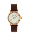 Sophie And Freda Budapest Black Or Purple Or Brown Or Pink Genuine Leather Band Watch, 39mm In Brown
