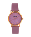 SOPHIE AND FREDA SOPHIE AND FREDA BUDAPEST BLACK OR PURPLE OR BROWN OR PINK GENUINE LEATHER BAND WATCH, 39MM