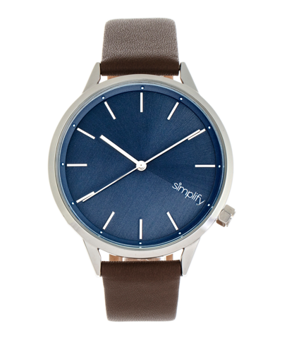 Simplify The 6700 Series Strap Watch In Blue / Brown / Silver