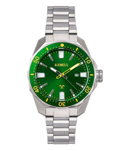 Axwell Timber Silver-tone Stainless Steel Bracelet Watch, 48mm In Green
