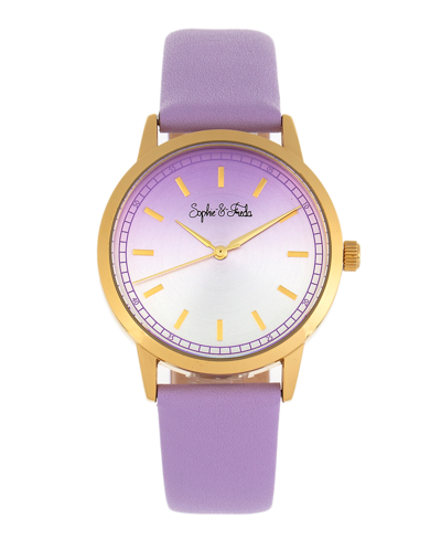 Sophie And Freda San Diego Black Or Purple Or Maroon Or Pink Leather Band Watch, 39mm In Gold Tone / Purple / Rose / Rose Gold Tone