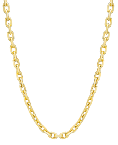 Macy's Men's Rolo Link 22" Chain Necklace In 14k Gold-plated Sterling Silver In Gold Over Silver