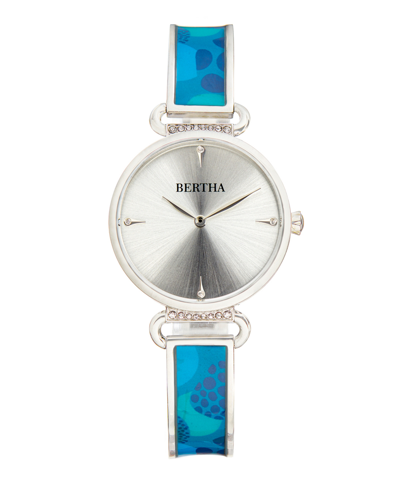 Bertha Katherine Quartz Crystal Silver Dial Ladies Watch Bthbs1302 In Blue / Erin / Silver