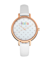 CRAYO DOT STRAP ORANGE OR BLUE OR GREEN OR PURPLE OR WHITE OR PINK LEATHERETTE STRAP WATCH, 35MM