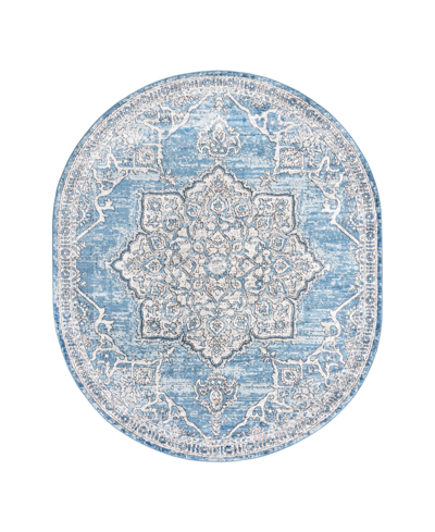 Bayshore Home Melvil Mel03 7'10" X 10' Oval Area Rug In Blue