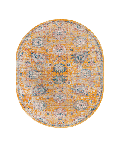 Bayshore Home Dolores Dol02 7'10" X 10'2" Oval Area Rug In Yellow