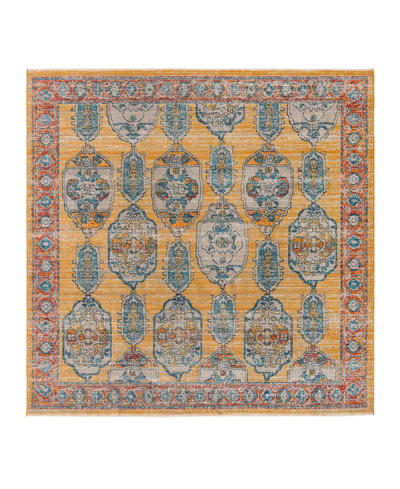 Bayshore Home Dolores Dol03 7'10" X 7'10" Square Area Rug In Yellow