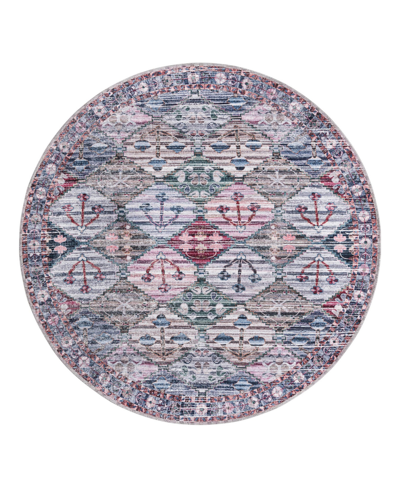 Bayshore Home Washable Reflections Ref08 5'3" X 5'3" Round Area Rug In Multi