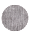 Jill Zarin Shaggy Chic Shaggy 3'3" X 3'3" Round Area Rug In Charcoal