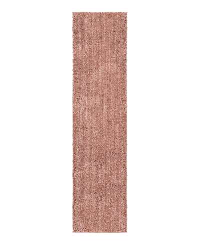Jill Zarin Shaggy Chic Shaggy 2' X 8' Runner Area Rug In Pink