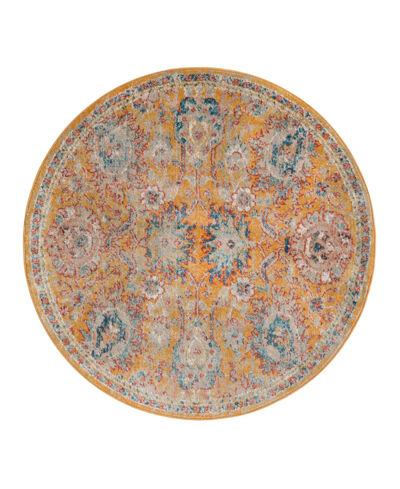 Bayshore Home Dolores Dol02 3'11" X 3'11" Round Area Rug In Yellow