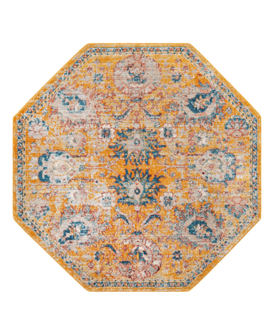 Bayshore Home Dolores Dol02 5'3" X 5'3" Octagon Area Rug In Yellow