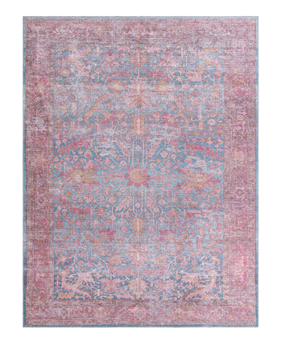 Bayshore Home Washable Reflections Ref05 7'10" X 10' Area Rug In Turquoise