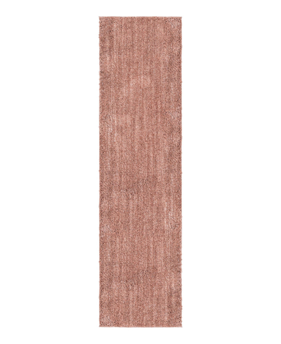Jill Zarin Shaggy Chic Shaggy 2'7" X 10' Runner Area Rug In Pink
