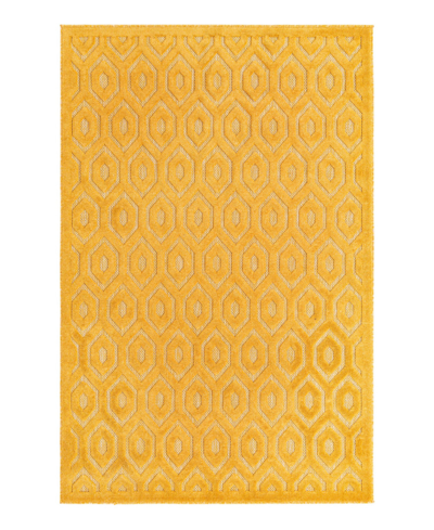 Bayshore Home High-low Pile Latisse Textured Outdoor Lto01 5'3" X 8' Area Rug In Yellow