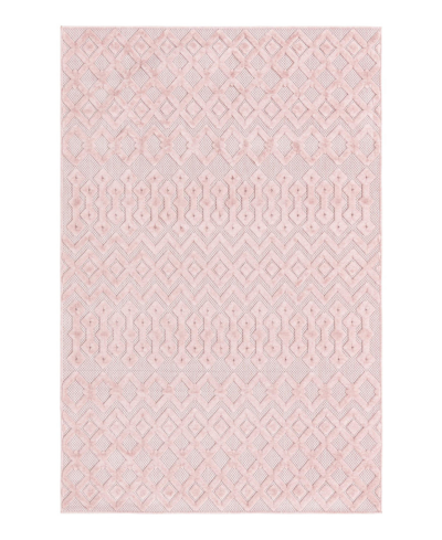 Bayshore Home High-low Pile Latisse Textured Outdoor Lto02 5'3" X 8' Area Rug In Pink