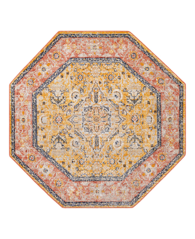 Bayshore Home Dolores Dol01 5'3" X 5'3" Octagon Area Rug In Yellow