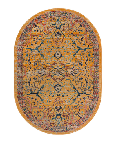 Bayshore Home Dolores Dol04 3'11" X 5'11" Oval Area Rug In Yellow
