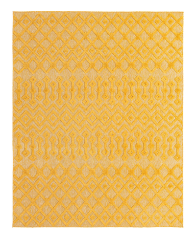Bayshore Home High-low Pile Latisse Textured Outdoor Lto02 7'10" X 10' Area Rug In Yellow