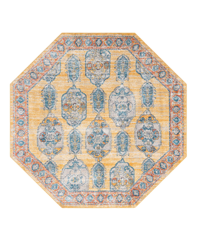 Bayshore Home Dolores Dol03 7'10" X 7'10" Octagon Area Rug In Yellow