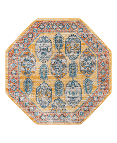 Bayshore Home Dolores Dol03 5'3" X 5'3" Octagon Area Rug In Yellow